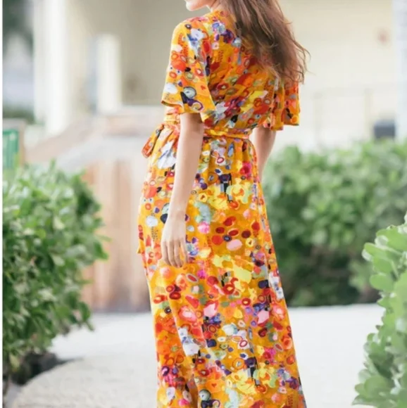 Jams World Viola Twist Adele Wrap Maxi Dress sz.L - Picture 16 of 16